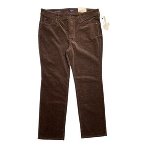 NYDJ Marilyn Straight Brown Corduroy Pant Size 14P